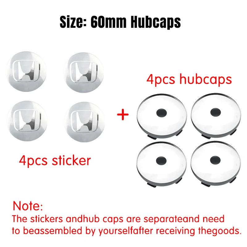 4pcs 56/60mm Car Wheel Center Cover Hub Caps Badge Auto Accessorie For Honda Mugen INSPIRE VTEC DOHC Modulo Vezel CITY CIVIC RR