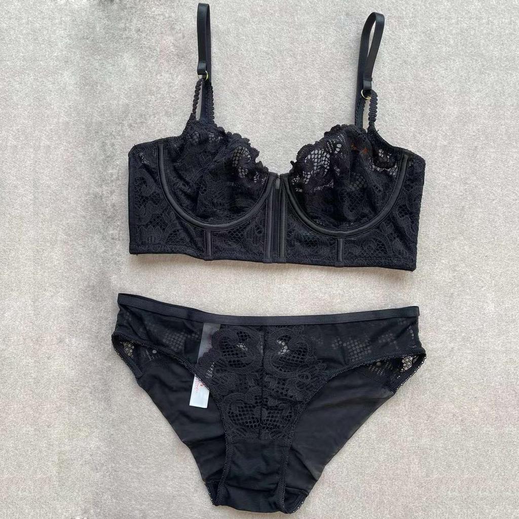 Women’s Ultra Thin Underwear Sets Lace Intimates Push Up Bra Sexy Brief 2 Pieces Set Daily Lingerie