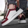 Unisex Lace Up Flat Bottomed Thick Sole Sports Shoes, Versatile, Mixed Color Leather Breathable Comfortable Casual Walking Shoes