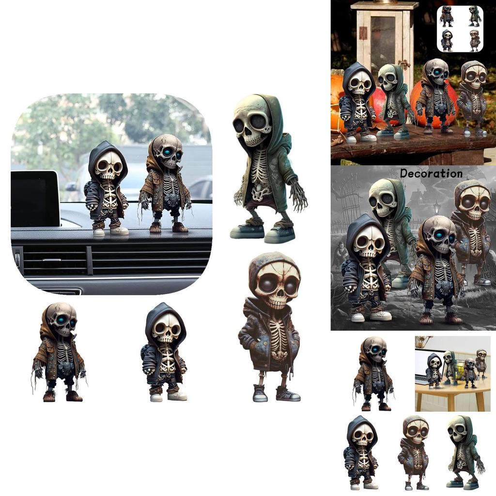 Unique Resin Craft Halloween Skull Sculpture Stylish Skeleton Design For Home Dcor Perfect Present For Various Occasions