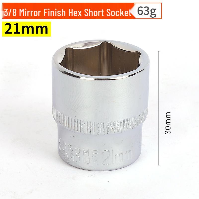 3/8" Sechskantstecknuss 10mm 6-Kant Mittellang Kurz Chrom-Vanadiumstahl Metrisch