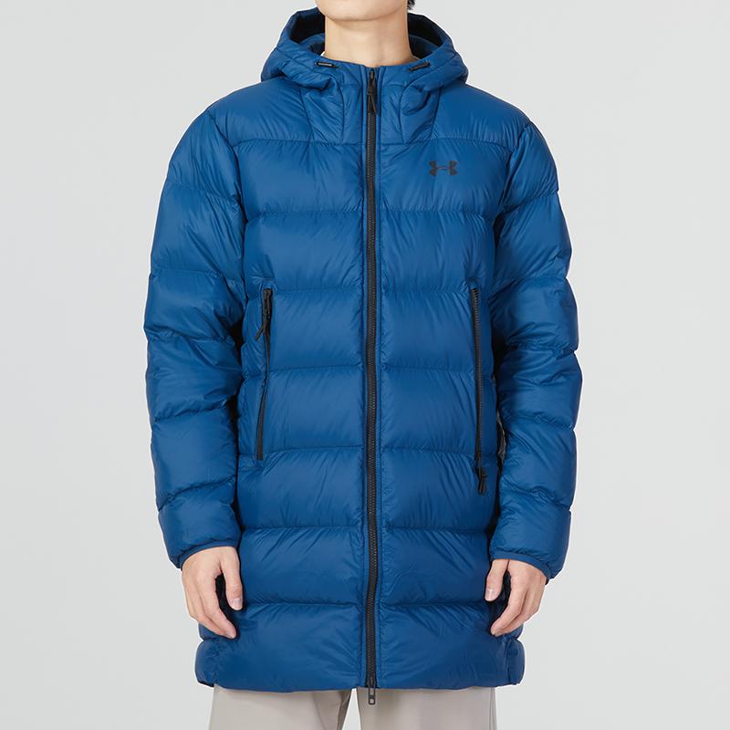 Under Armour Armour Down Logo Print Zipper Thick Warm Down Jacket Men Jacket Blue 1373663-437