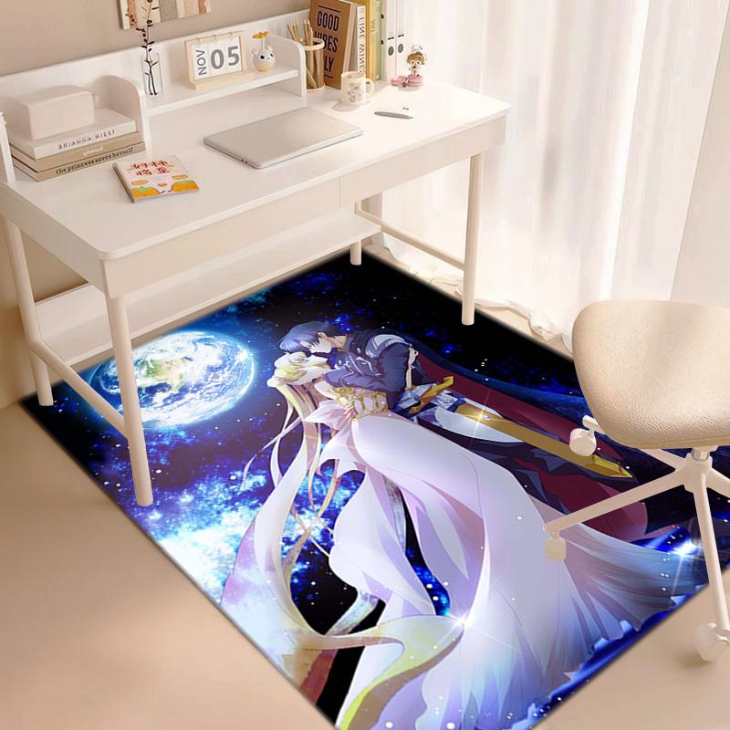 Cute Cartoon Theme Sailor Moon Tsukino Usagi Cartoon Rug Multifunctional Household Anti-slip Decorative Door Mat, Outdoor Floor Mat, and Carpet Y8