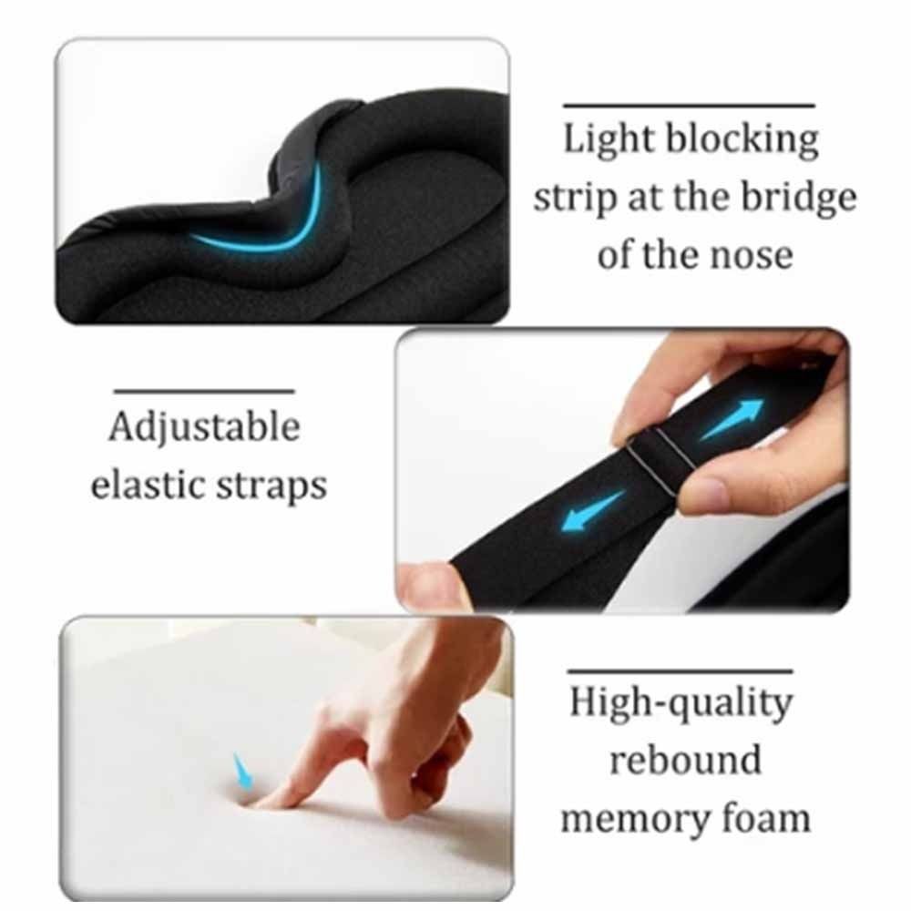 Breathable 3D Sleep Mask Slow rebound Sleeping Aid Eyepatch Blackout Eye Mask  Night