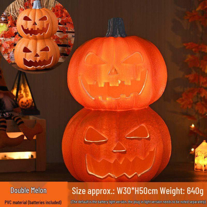 Halloween Light-Up Hollow Pumpkin Lantern for Outdoor Decor