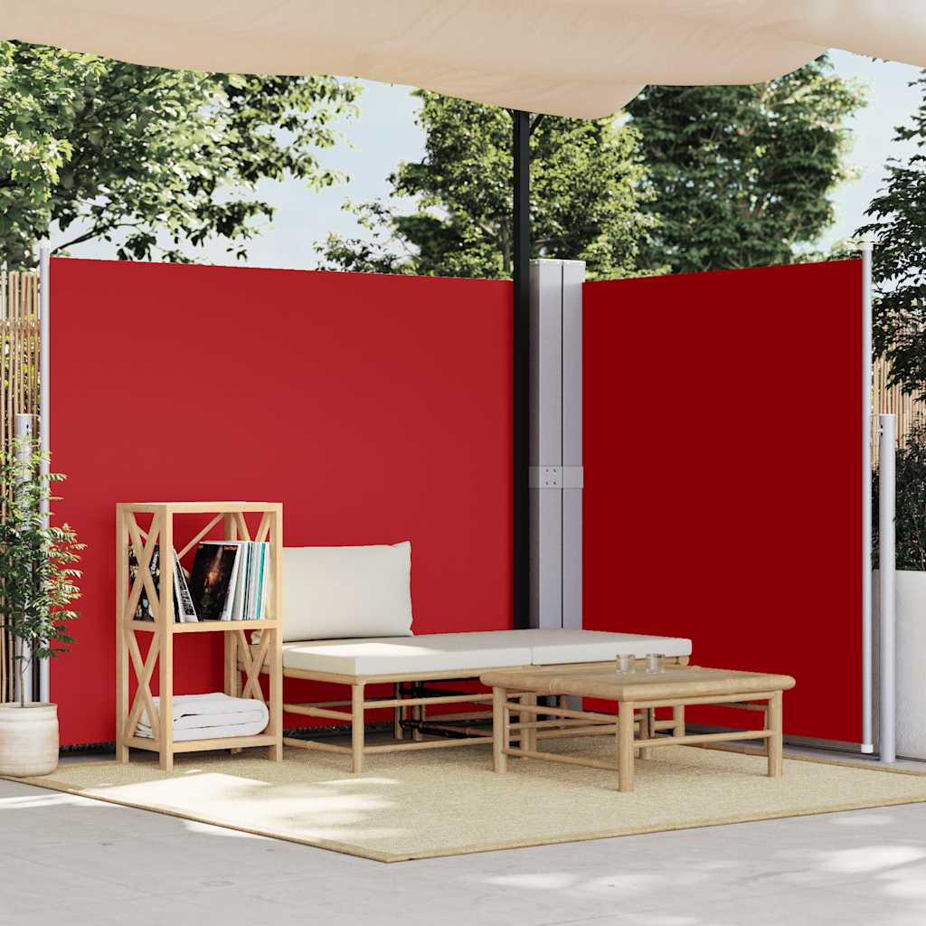 Vidaxl Zwijana Markiza Boczna Na Taras, Czerwona, 180 X 600 Cm