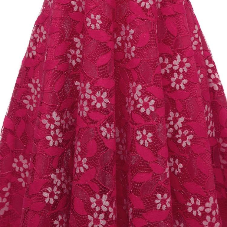 Bright Deer Women Cold Shoulder Bridesmaid Dress Floral Crochet Lace Ruffle Cami Strap Midi Dress for Wedding Evening Formal Party Cocktail Occasions
