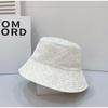 Fisherman's hat children spring and summer bow embroidery sunshade denim basin hat shows a small tide