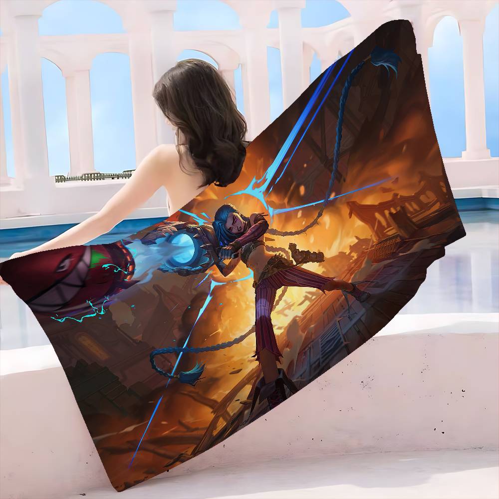 Couverture en Microfibre Dessin Animé Arcane J-Jinx Séchage Rapide Serviettes de Plage Impression Surdimensionnée Super Absorbant Serviette Couverture de Piscine