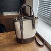 Women's bag contrasting color bucket bag women's new fashion portable shoulder messenger bag commuter bag
