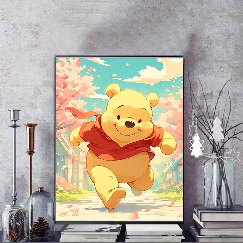 Disney Pittura con Diamanti Winnie the Pooh Illustrazione Corsa Fai da Te Mosaico 5D Ricamo Hobby Regalo Decorazione Casa