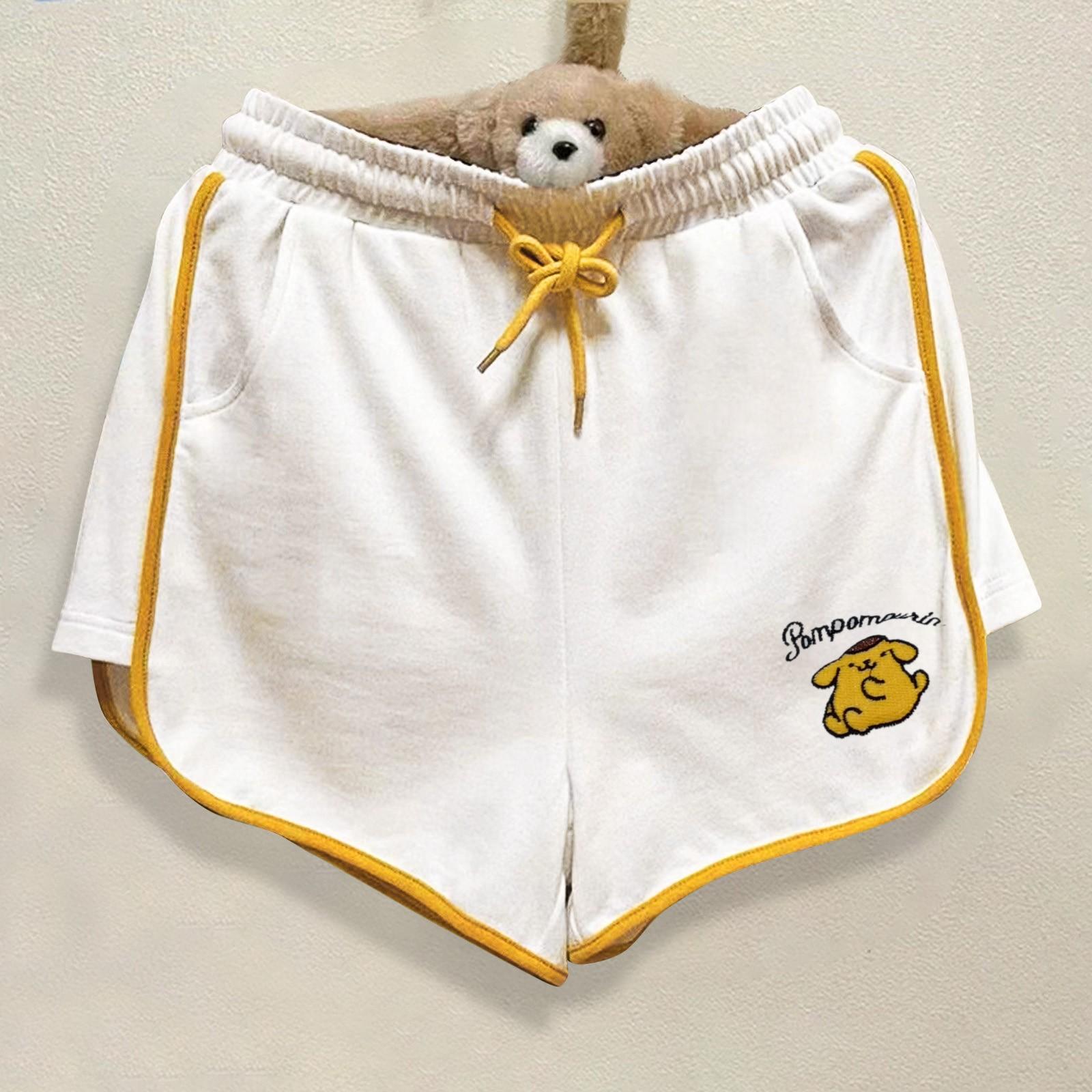 

Женские спортивные шорты Шорты для девочек Пижамные брюки Домашние повседневные брюки Спортивные брюки Шорты One Size жёлтый