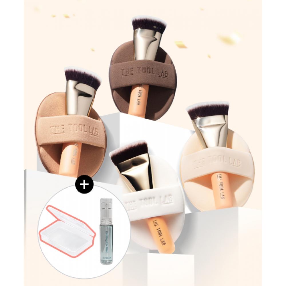 Thetoollab Ultra Close Fit Duo  Choose 4 Types Of Moisture sOft Cover Airy   2 Regular Puffs+2 Round Puffs   + Free Exclusive Case [Airy one layer] Airy fitting