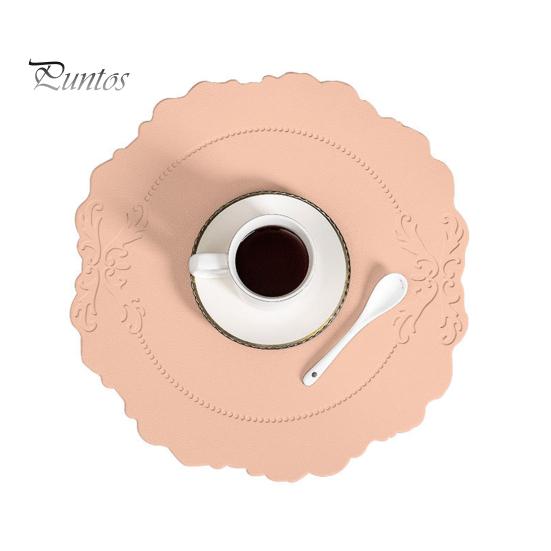 

Підкладки зі штучної шкіри Термоізоляційні підкладки Стійкі до високих температур Настільні килимки, які легко чистяться Декоративні підставки з квітами для їдальні, кухні рожевий