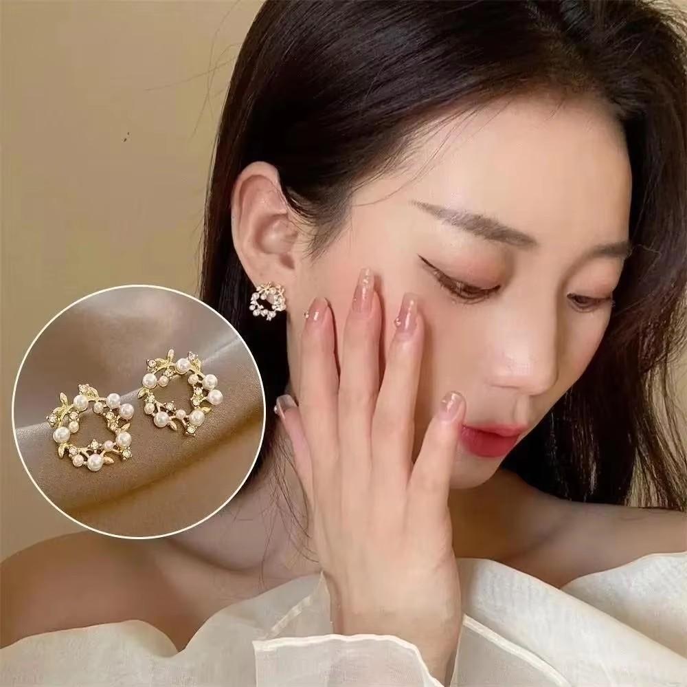 925 Silver Needle Korean Fashion Zircon Geometric Earrings For Women Jewelry Trending Luxury Crystal Cross Stud Earrings