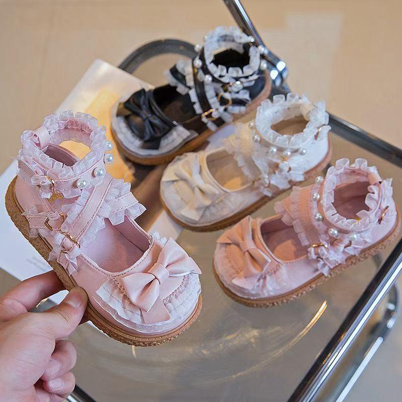 2026 Spring/Autumn Toddler Girls' Lolita Princess Leather Flats