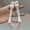 Halloween Gothic Skeleton Hand Necklace, Punk Cosplay Skull Claw Palm Choker, Halloween Costume Jewelry for Men Women