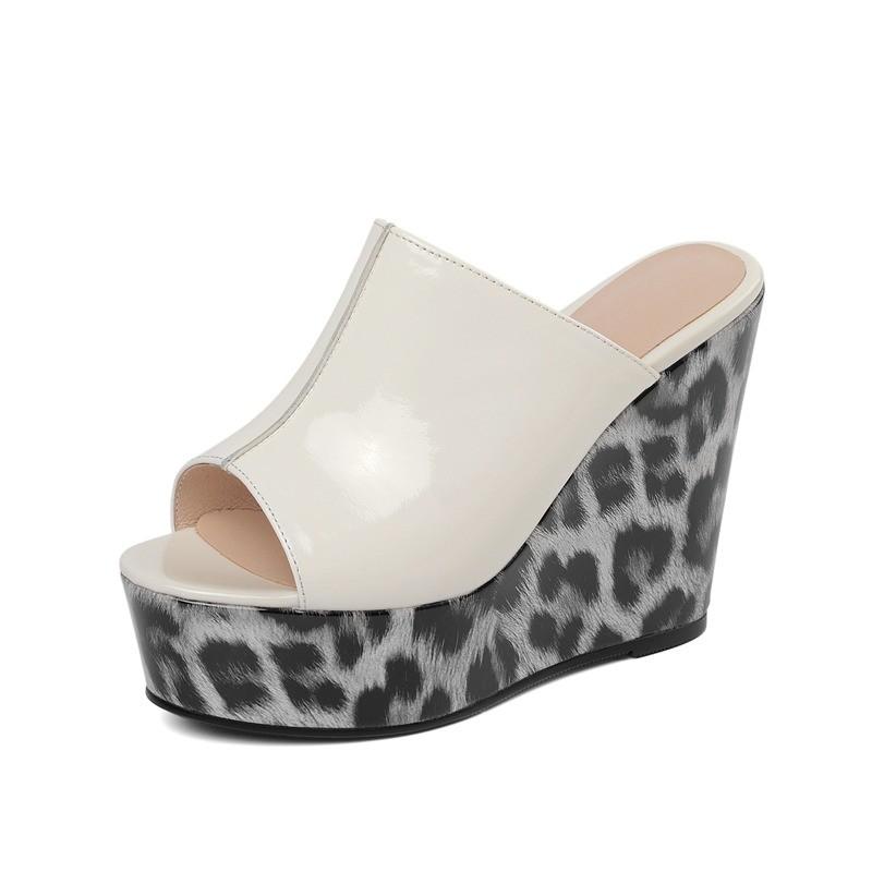 

Мода 2025 новые женские сандалии с открытым носком женские шлепанцы уличные повседневные шлепанцы женские с круглым носком супервысокие клинья 38 бежевый