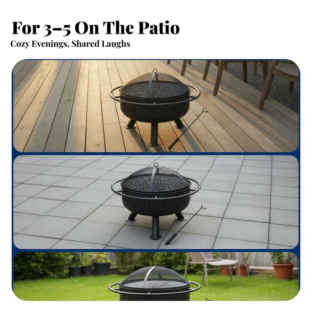 Bio-Mass Fire Bowl Grill Outdoor with Round