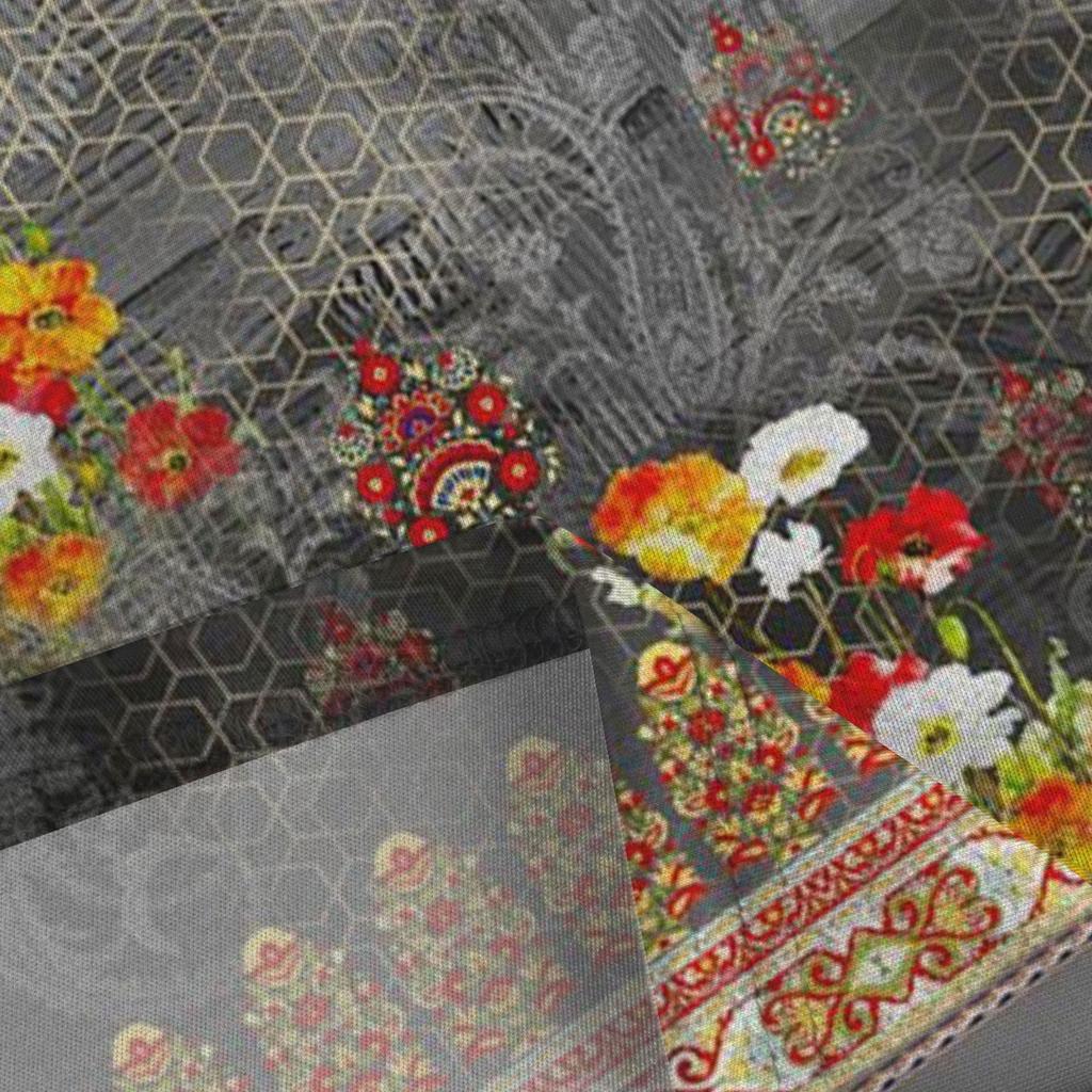 Damen-Abendkleid mit Retro-Print, sexy Pailletten-Schlitz, Maxi-Smocked-One-Shoulder-Abendkleid