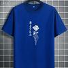 Summer Unisexs Adult American Style Rose Flower Print Cotton Breathable Shortsleeved Simple Tshirt Loose And Comfortable