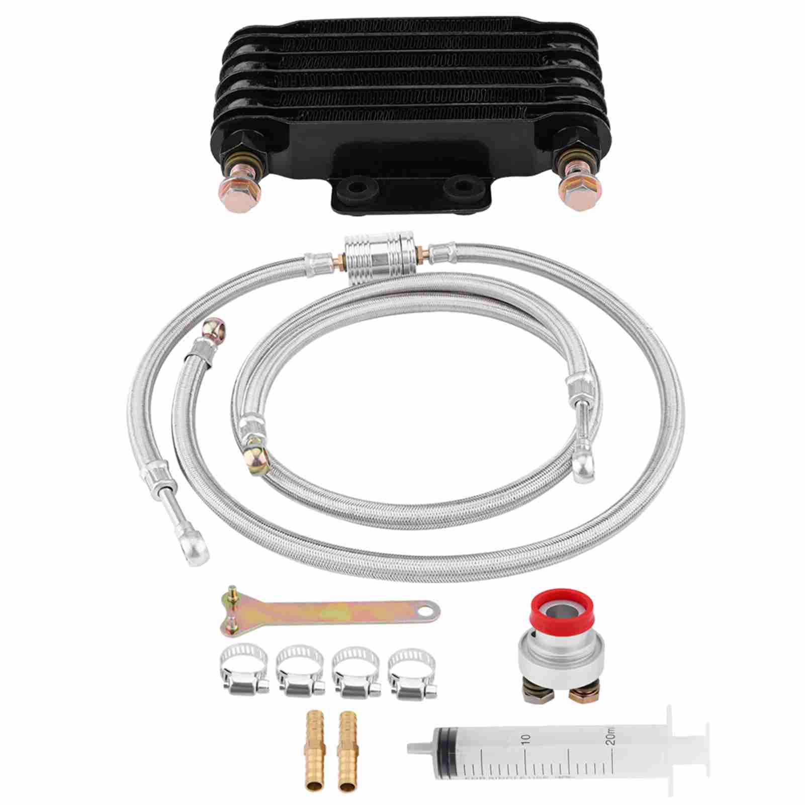

85ml Oil Cooler Engine Oil Cooling System Kit for GY6 100 -150 Engine Black