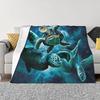 Turtle Blanket Gift Vintage Marine Animal Theme Decorative Flannel Blanket