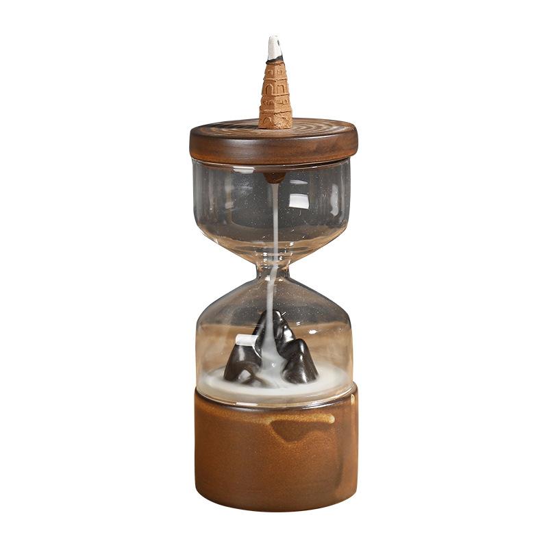 

1 шт. Дзен Декор Lucky Feng Shui ветрозащитная керамическая курильница с обратным потоком для благовоний ручной работы Мини-ландшафтный декор своими руками для дома - без благовоний