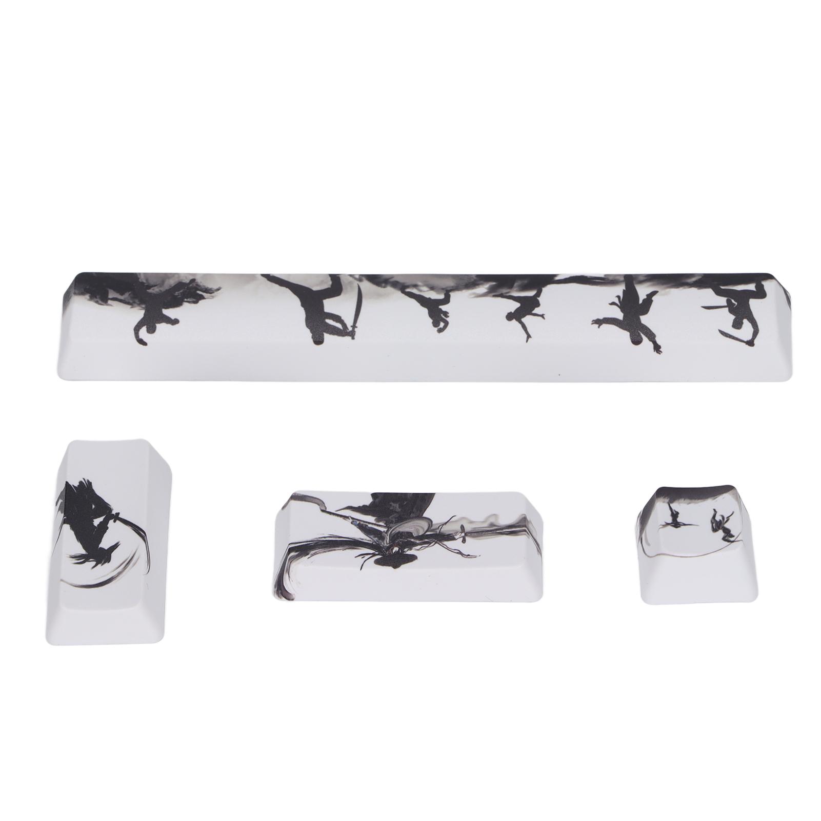 

4 шт. Индивидуальные колпачки для ключей, удобные на ощупь, долговечные, с рисунком из мультфильма, колпачки для ключей PTB для механических устройств