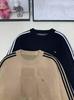 Autumn/Winter 2025 Color Block Embroidered Loose Knit Pullover