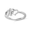 925 Sterling Silver Cross & Heart Women Ring