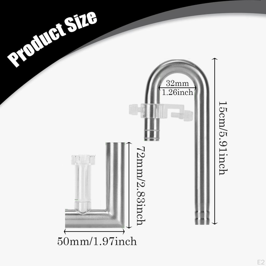 Złączka do rur akwariowych do akwarium, rurka liliowa, skimmer powierzchniowy ze stali nierdzewnej, łatwy montaż,