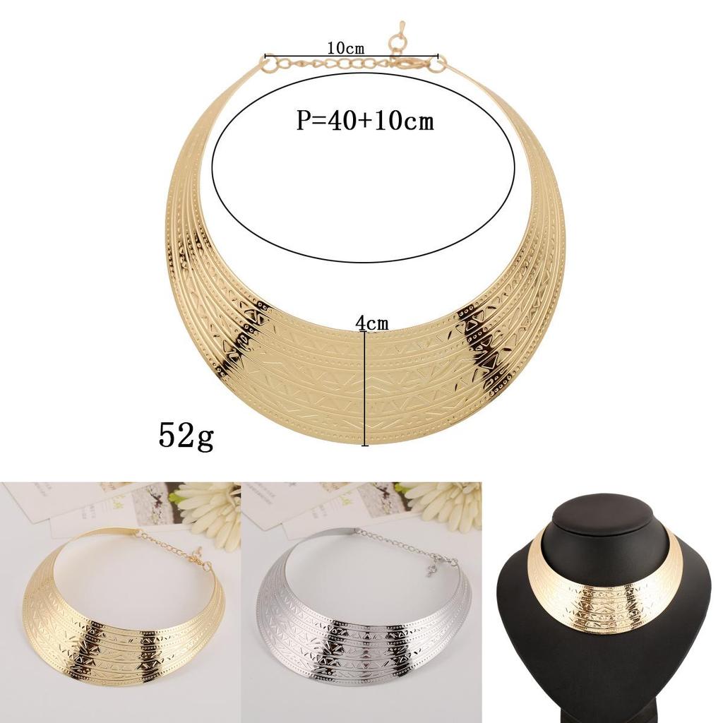 European Style Metal Geometric Necklace With Electroplated Finish For Women And Men