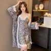 New ice silk pajamas female sexy with chest pads spring and summer lace pure desire wind with chest pads suspender two-piece set home