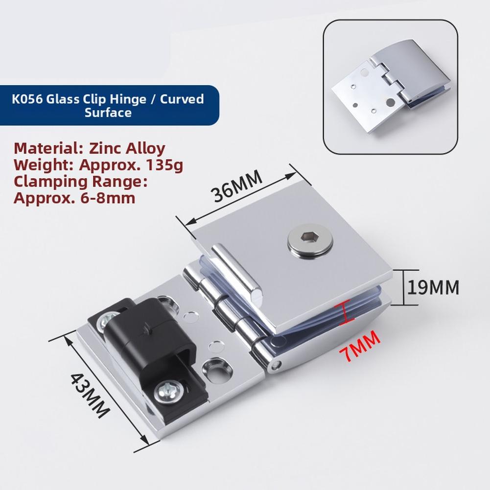 glass door hinge waterproof rust resistant Display cabinet hinge for 6 to 8mm glass zinc alloy spring loaded adjustable pivot