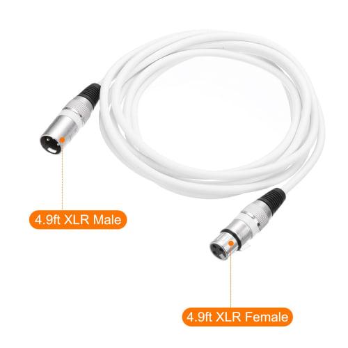 uxcell XLR Female To XLR Male Cable, 5ft XLR To XLR Microphone Cable, Audio Adapter Cord for Preamp/Speaker System, White