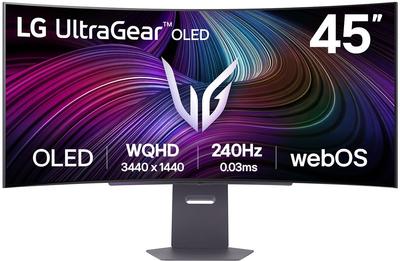 Curved Gaming PC Monitor - LG - 45'' - WQHD - 240Hz - OLED Panel - 0.03ms - Height Adjustable - 45GX90SA-B.AEU