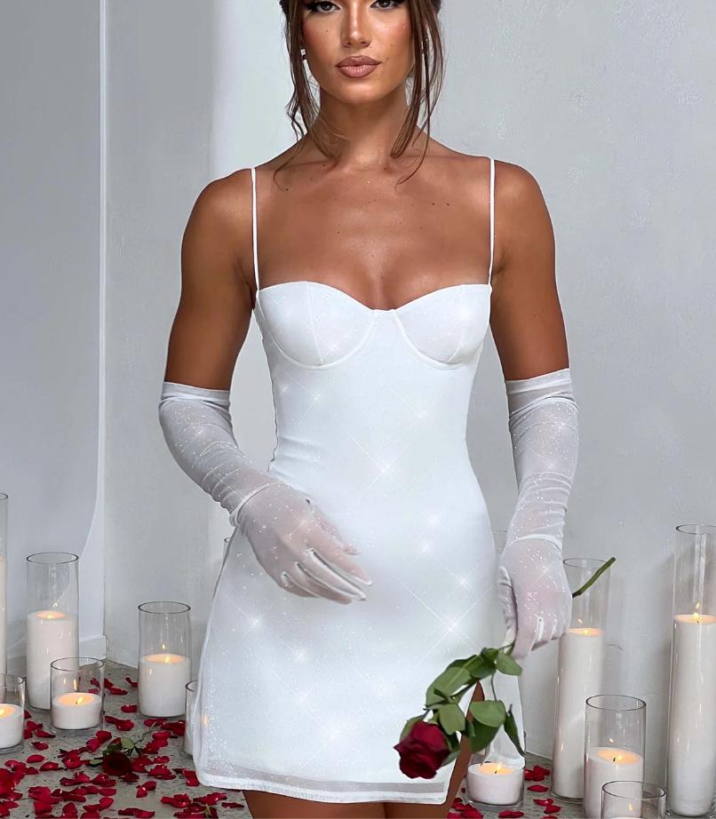 Women s Sweetheart Sleeveless Slim High Waist Split Bodycon Mini Dress Club Dress M