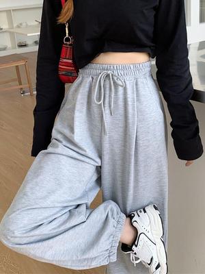 Gray Sweatpants for Women Autumn Spring New Baggy Fashion Active Pants Black Trousers Female Joggers Streetwear Sports Pants
