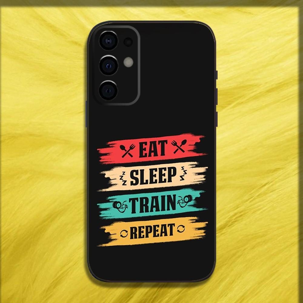 Bodybuilding Gym Fitness Phone Case For Samsung S24,S21,S22,S23,S30,Ultra,S20,Plus,Fe,Lite,Note,10,9,5G Black Soft Shell