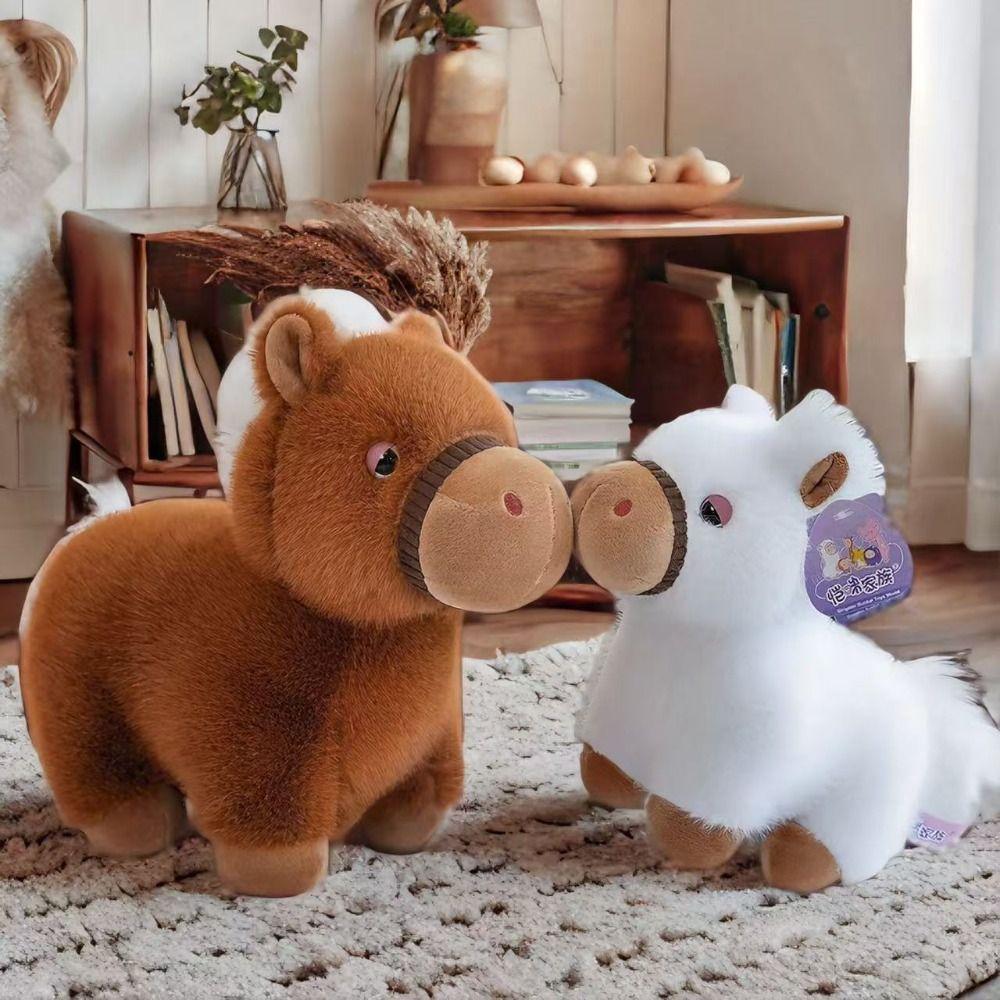 Standing Pose Horse Doll Simulation Design Stuffed Animal Pretty Horse Plush Toys Birthday Gifts