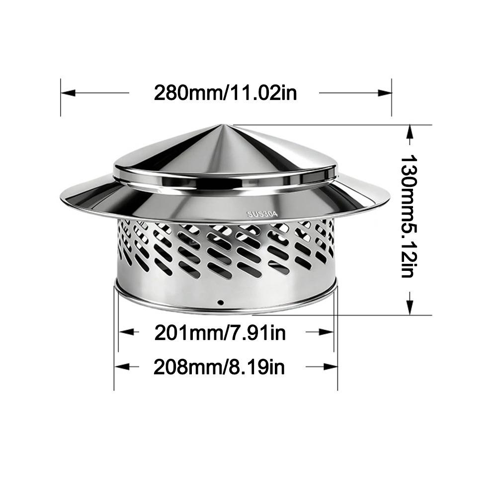 Durable 80/110/160/200mm Chimney Cap Stainles Steel Multifunctional Ventilation Ducts Roof Cover