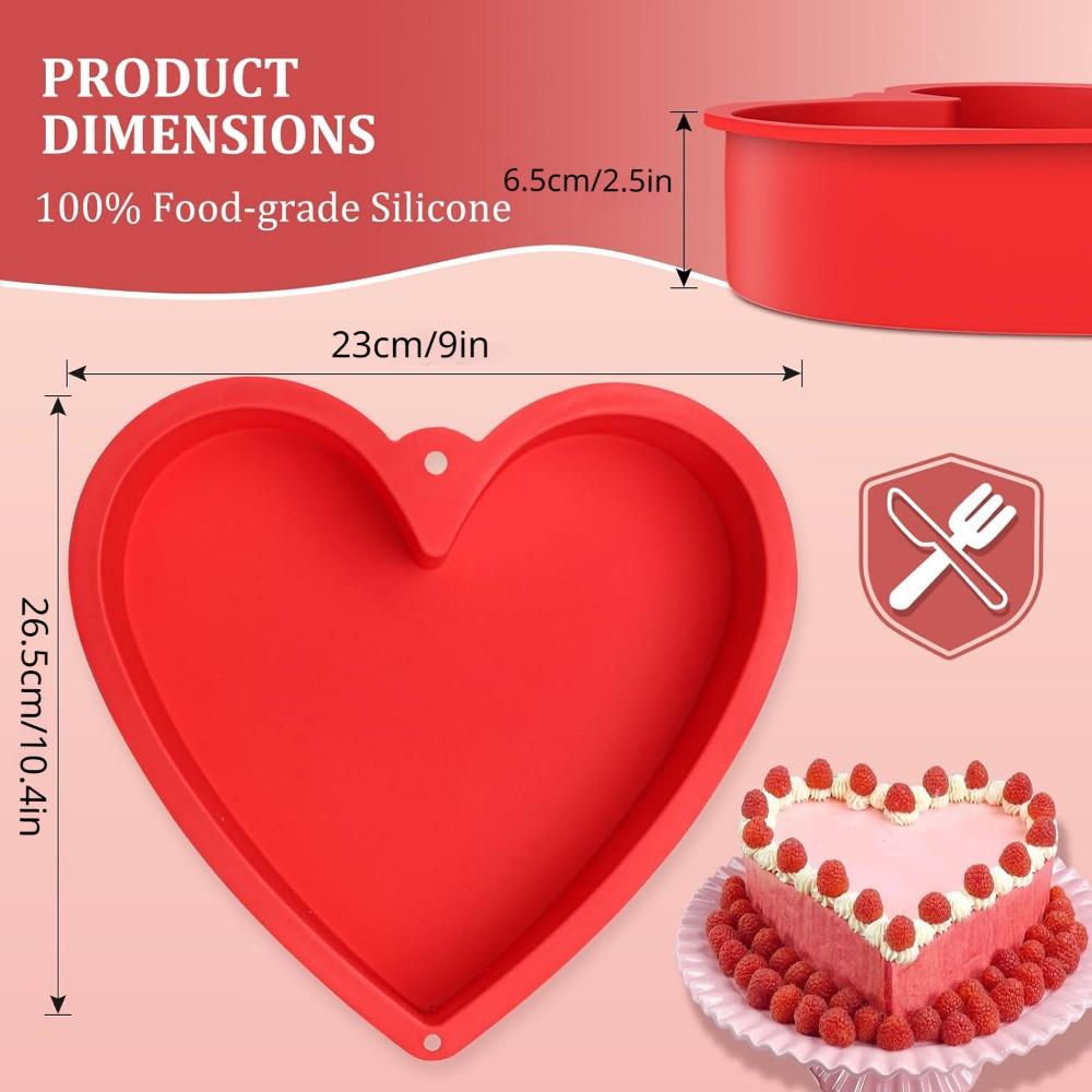 Silicone Heart Shaped Cake Pans Nonstick Reusable Round Baking Tray Cake Bakeware Pan Toast Mold Baking Tool for Pastry Dessert