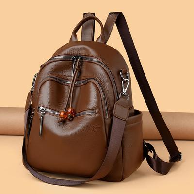 Rucksack Damen Tasche Diebstahlsicher Mode Rucksack Weiches Leder Große Kapazität Tasche Umhängetasche