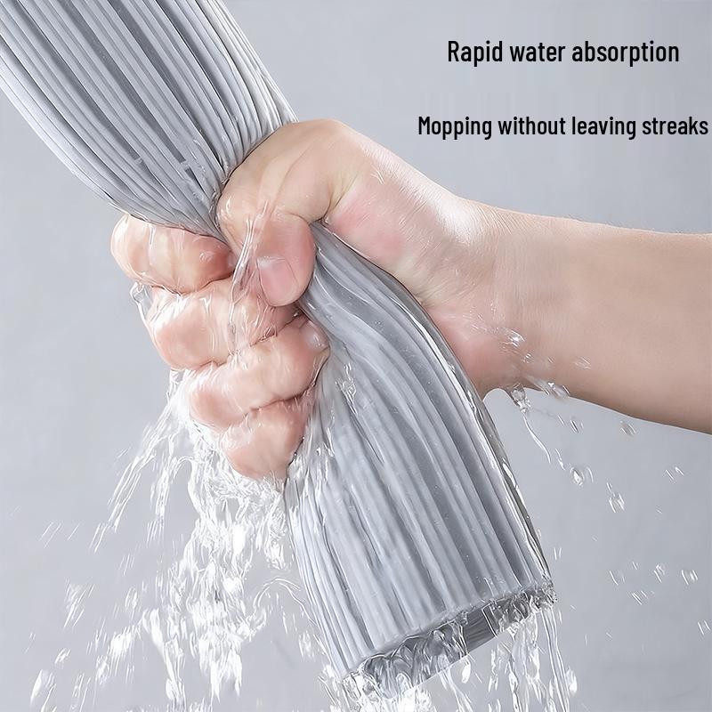Hands-Free Foldable Sponge Mop: Absorbent Rubber Cotton Head Cleans Living Room and Kitchen Floors Efficiently