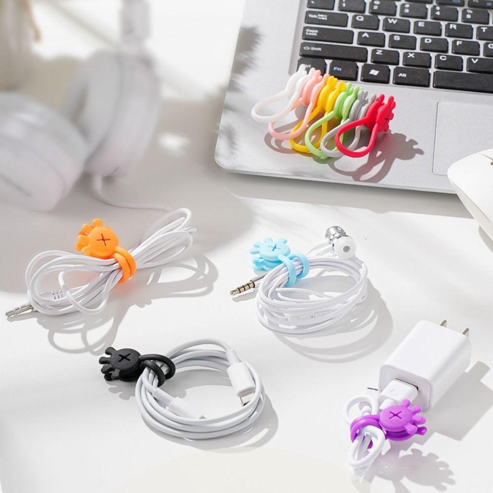 

Soft Magnet Coil Earphone Cable Winder Magnet Silicone Hubs Cord Holder Mobile Phone Headset фиолетовый