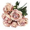Simulated Roses Bunch Realistic Artificial Roses Faux Rose Bundle with Bendable Stems for Home Decor Parties Weddings Flower Arrangements