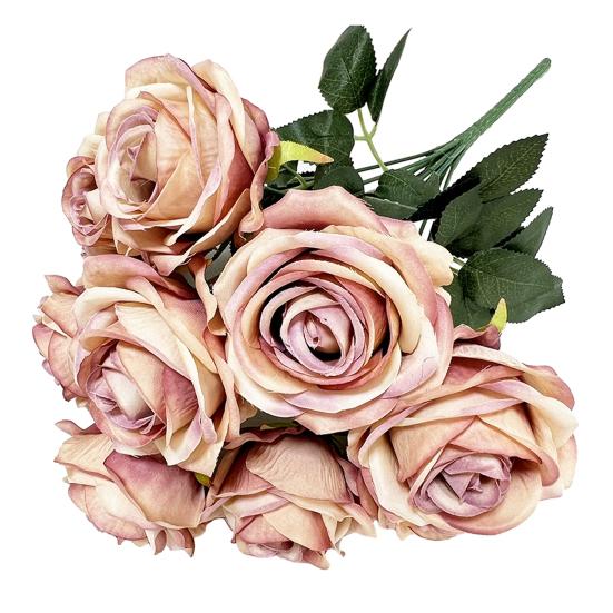 Simulated Roses Bunch Realistic Artificial Roses Faux Rose Bundle with Bendable Stems for Home Decor Parties Weddings Flower Arrangements