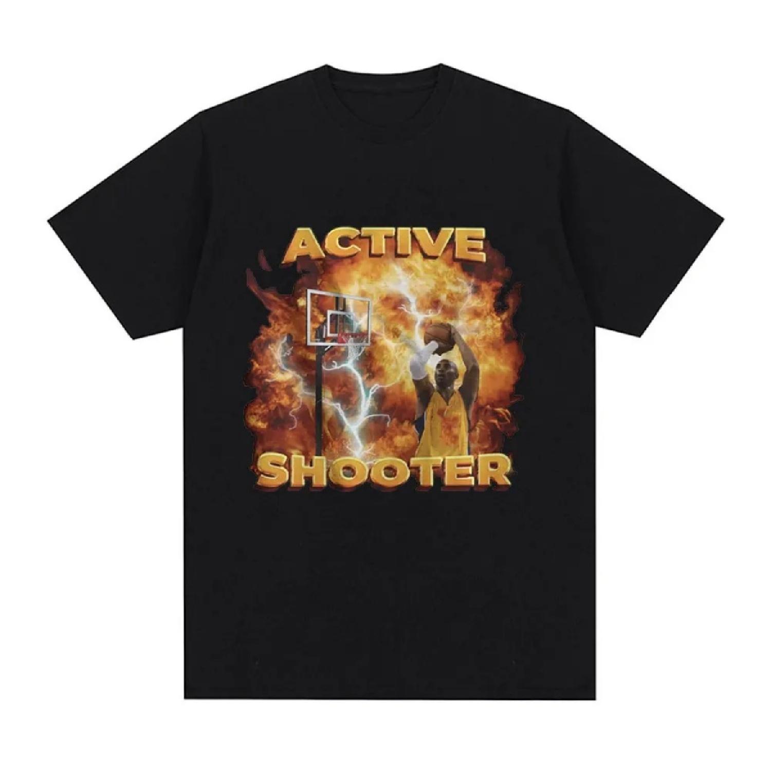 

Active Shooter Funny Basketballer Meme Graphic T-shirt Men Fashion Short Sleeve T-shirts Cotton Casual Oversized T Shirts Unisex XXXXXL чорний