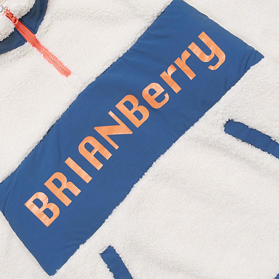 Brian Berry Zerah Fleece Zip-Up_O/White